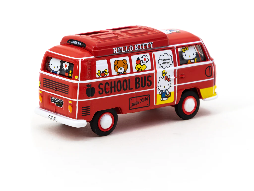 Schuco X Tarmac Works 1/64 Volkswagen Type II (T2) Bus - Hello Kitty - COLLAB64 - Thumbnail