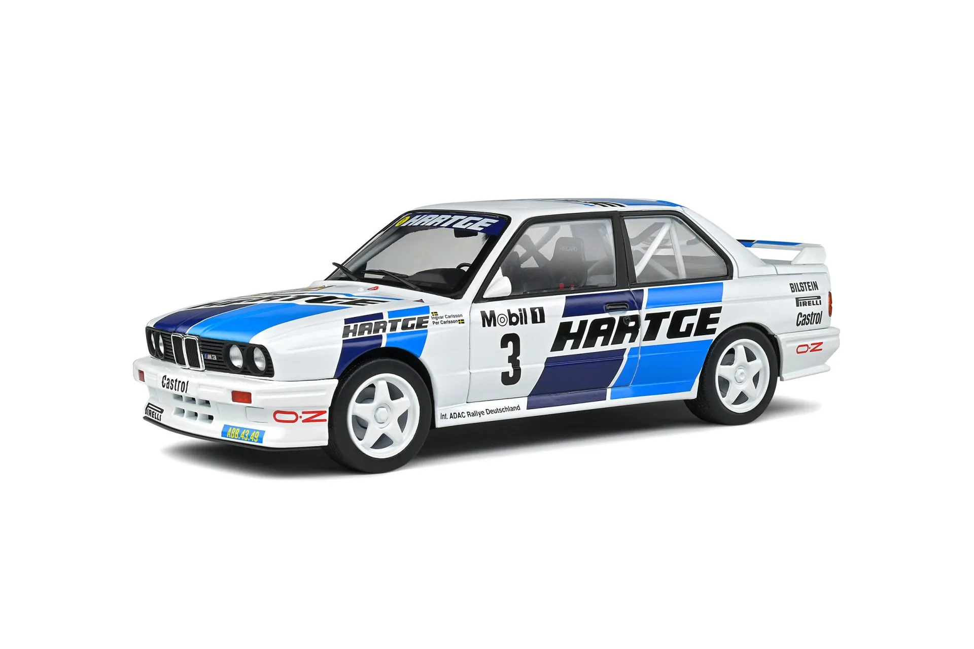 Solido 1/18 Bmw E30 M3 GR. A White #3 I.Carlsson/ P.Carlsson Adac Rally Deut S1801514