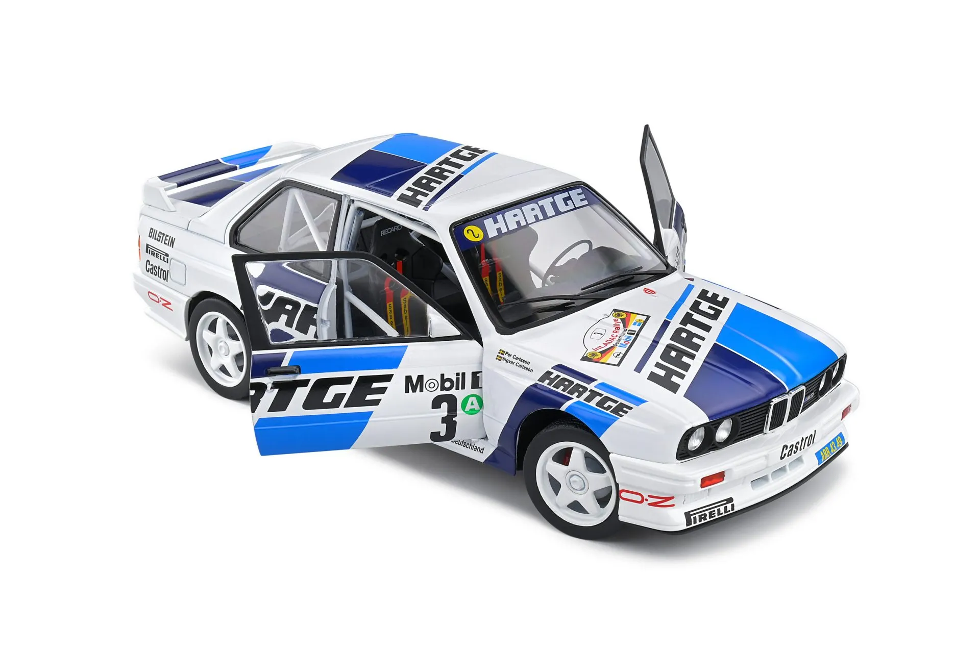 Solido 1/18 Bmw E30 M3 GR. A White #3 I.Carlsson/ P.Carlsson Adac Rally Deut S1801514