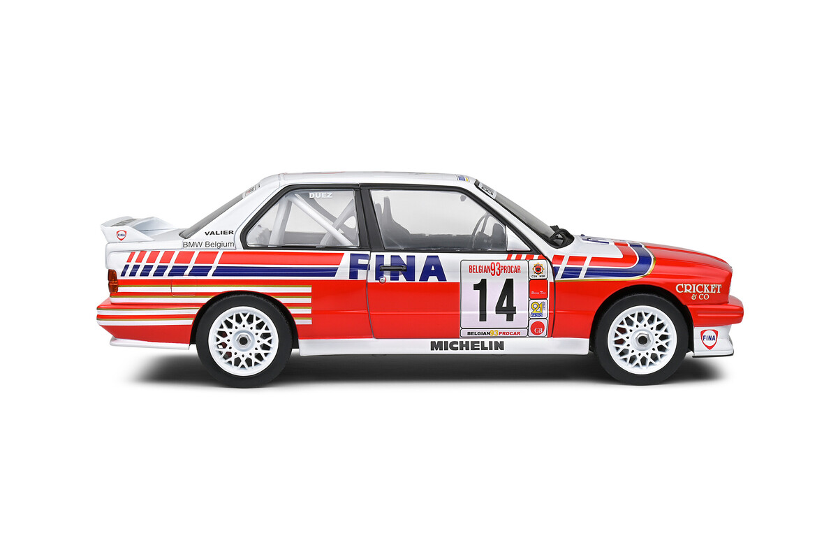 Solido 1/18 Bmw E30 M3 White #14 Duez Belgium Procar 1993 S1801523 - Thumbnail