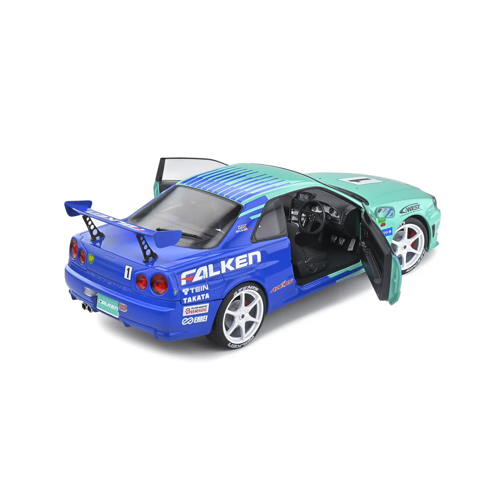 Solido 1/18 Nissan Skyline (R34) GT-R Green #1 H.Takeuhi/Y.Tachikawa JGTC 2 S1804304 - Thumbnail