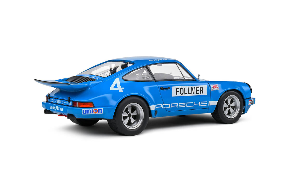 Solido 1/18 Porsche 911 Iroc Blue #4 Follmer Iroc Riverside 1974 S1810702