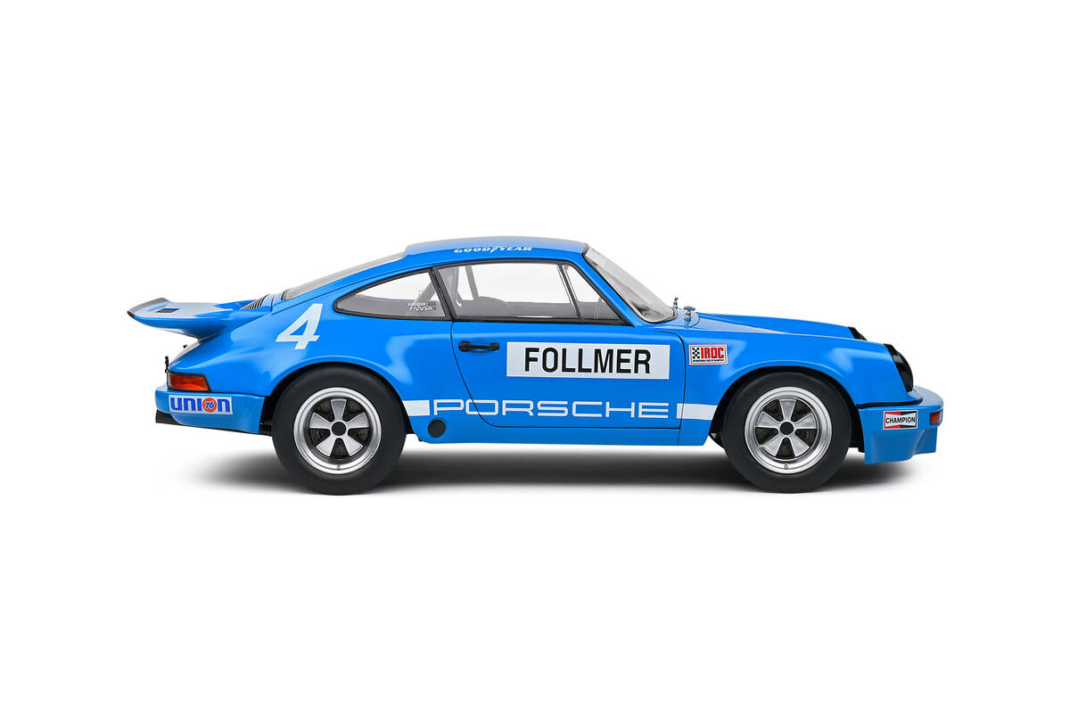 Solido 1/18 Porsche 911 Iroc Blue #4 Follmer Iroc Riverside 1974 S1810702