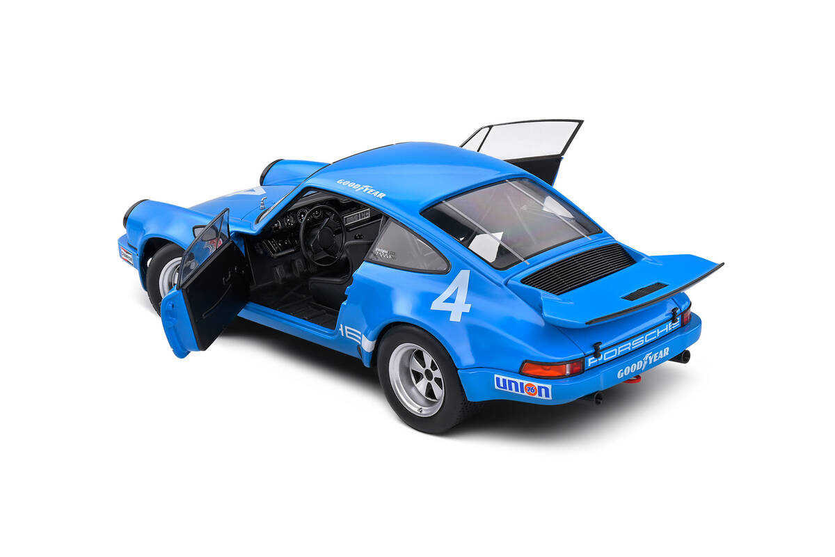 Solido 1/18 Porsche 911 Iroc Blue #4 Follmer Iroc Riverside 1974 S1810702