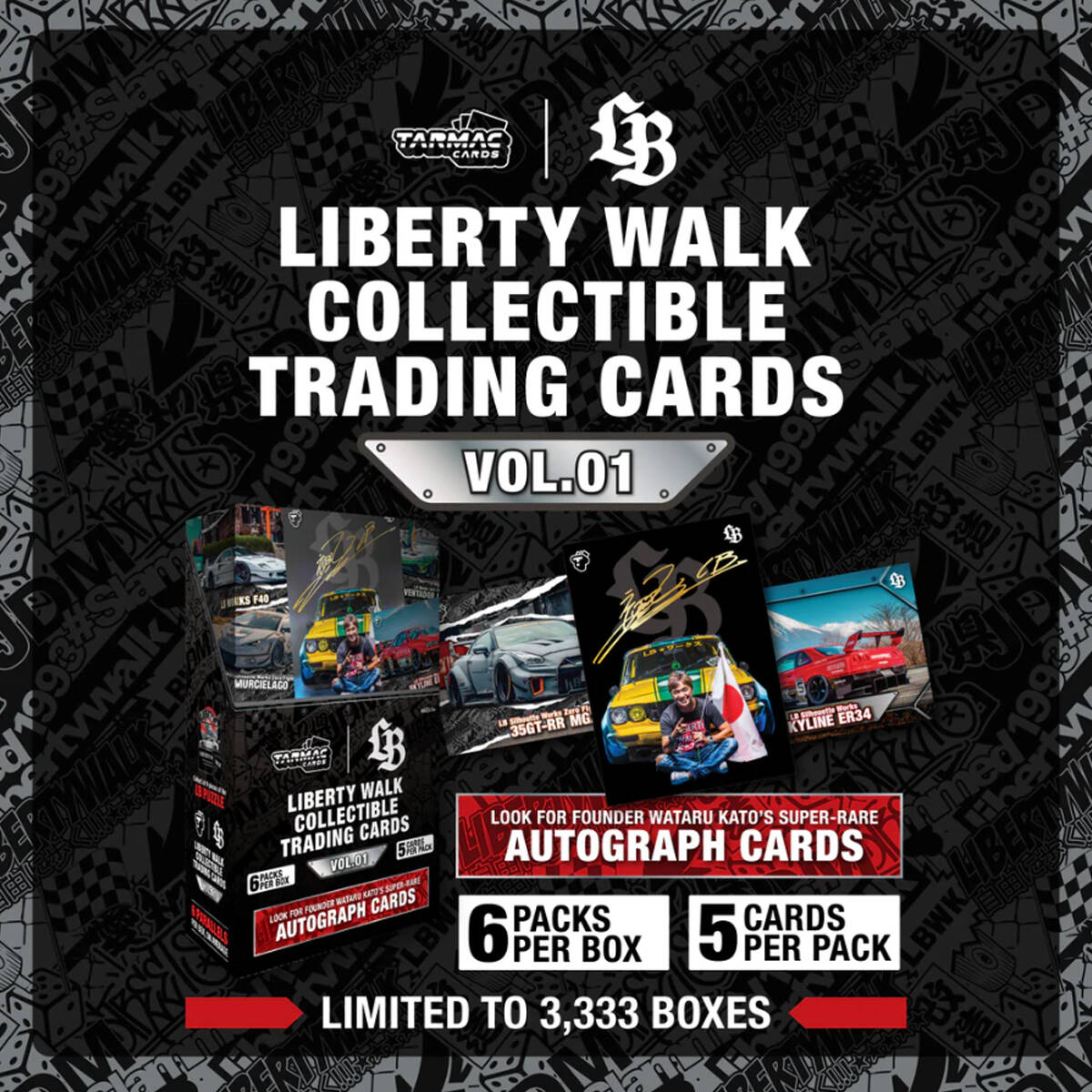 Tarmac Cards Liberty Walk Collectible Trading Cards Vol.01 Box TC-LBC-01