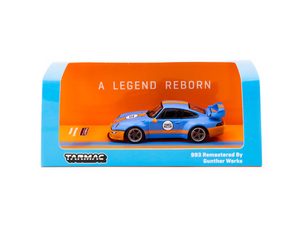 Tarmac Works - Tarmac Works 1/64 993 Remastered By Gunther Werks Blue / Orange - HOBBY64 T64-TL054-BO