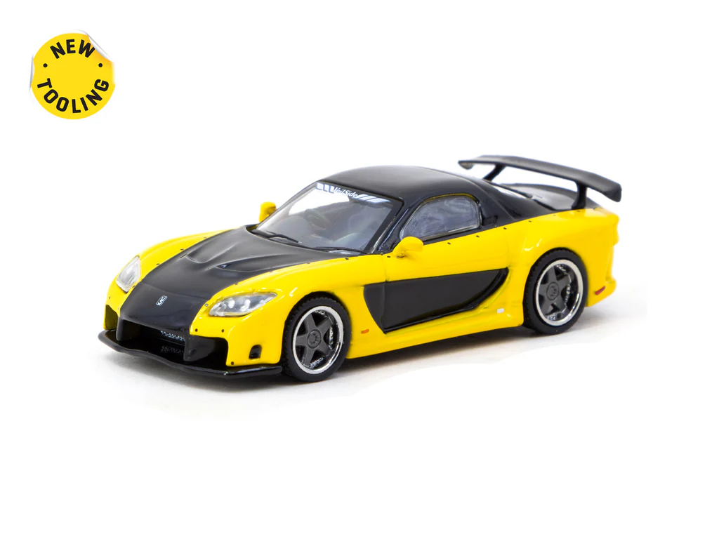 Tarmac Works - Tarmac Works 1/64 Mazda RX-7 VeilSide Fortune7 Yellow / Black - GLOBAL64 T64G-075-YE