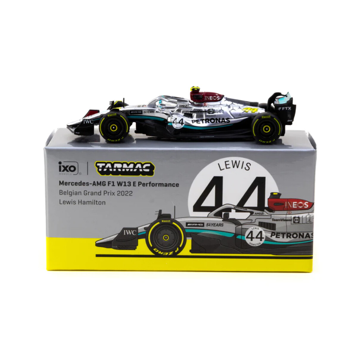 Tarmac Works - Tarmac Works 1/64 Mercedes-AMG F1 W13 E Performance Belgian Grand Prix 2022 Lewis Hamilton #44 - GLOBAL64 T64G-F044-LH3 Tarmac Works - Tarmac Works 1/64 Mercedes-AMG F1 W13 E Performance Belgian Grand Prix 2022 Lewis Hamilton #44 - GLOBAL64 T64G-F044-LH3