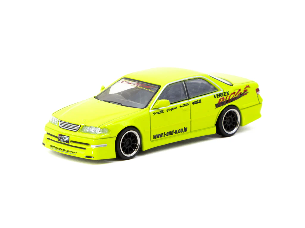 Tarmac Works - Tarmac Works 1/64 VERTEX Toyota Mark II JZX100 Light Green - Tokyo Auto Salon 2025 Special Edition - GLOBAL64 T64G-024-LG Tarmac Works - Tarmac Works 1/64 VERTEX Toyota Mark II JZX100 Light Green - Tokyo Auto Salon 2025 Special Edition - GLOBAL64 T64G-024-LG