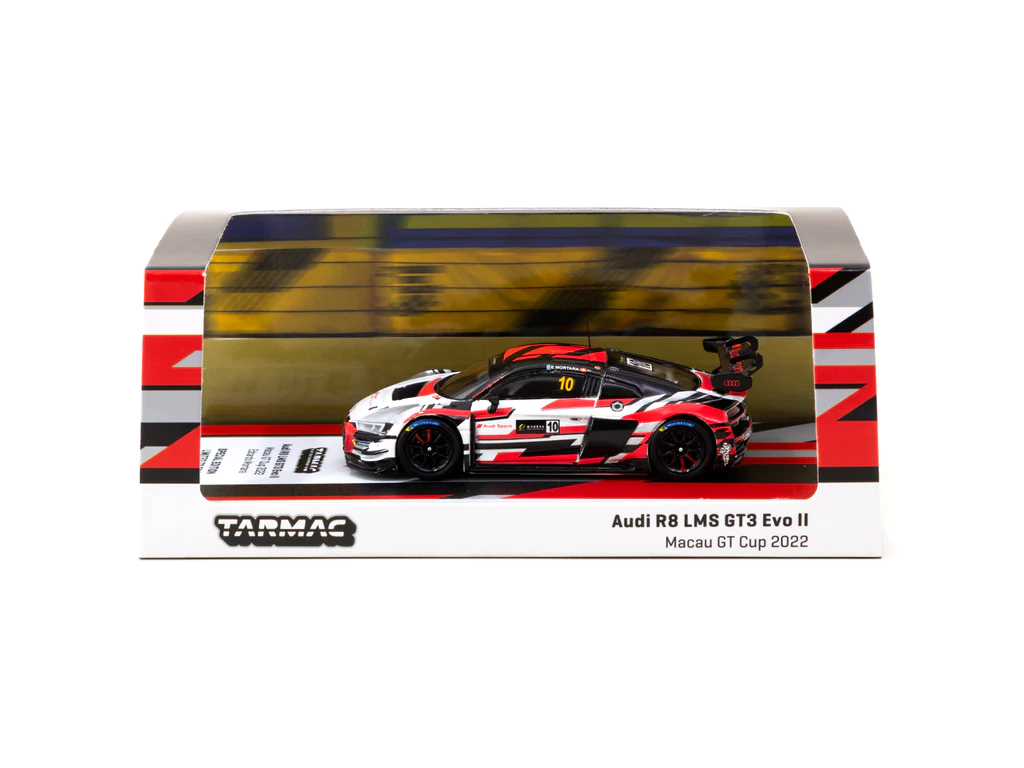 Tarmac Works 1/64 Audi R8 LMS GT3 Evo II Macau GT Cup 2022 #10 - Macau GP 2023 Special Edition - HOBBY64 - Thumbnail