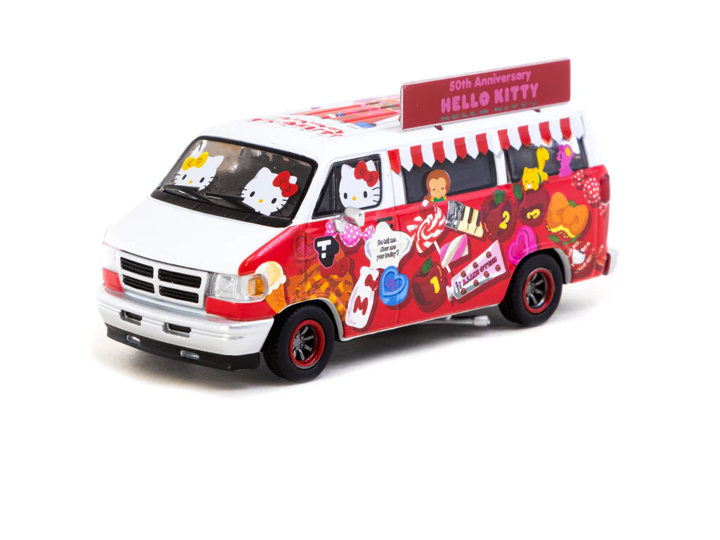 Tarmac Works 1/64 Dodge Van Hello Kitty Food Truck - GLOBAL64 T64G-TL032-HK