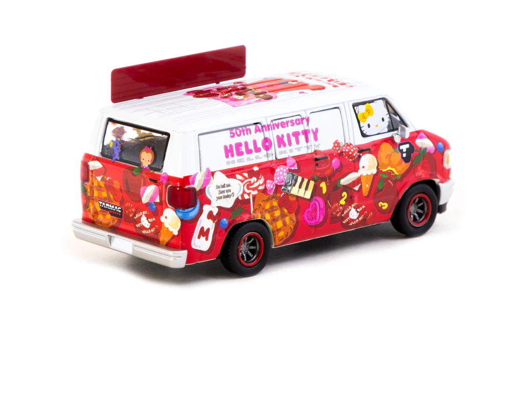 Tarmac Works 1/64 Dodge Van Hello Kitty Food Truck - GLOBAL64 T64G-TL032-HK