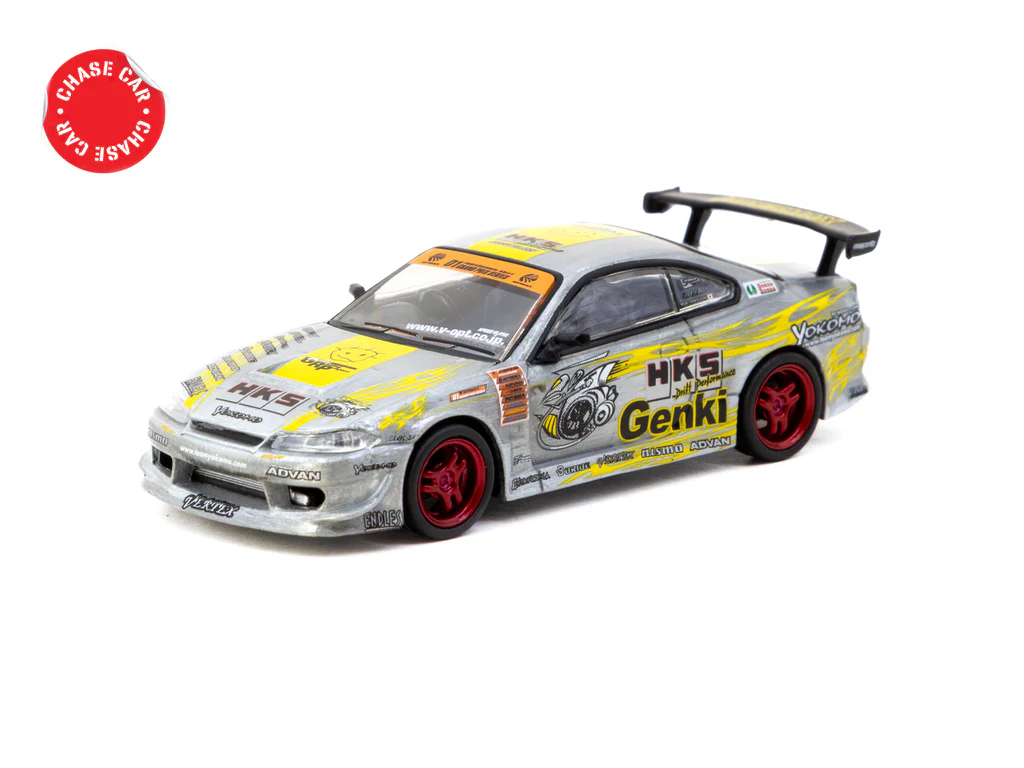 Tarmac Works 1/64 HKS Hyper Silvia RS2 Chrome Red - Tokyo Auto Salon 2025 Special Edition - GLOBAL64 T64G-023-HKSRC