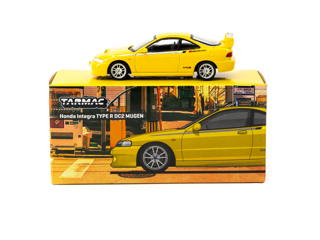 Tarmac Works 1/64 Honda Integra TYPE R DC2 MUGEN Sunlight Yellow - GLOBAL64 T64G-TL059-YL - Thumbnail