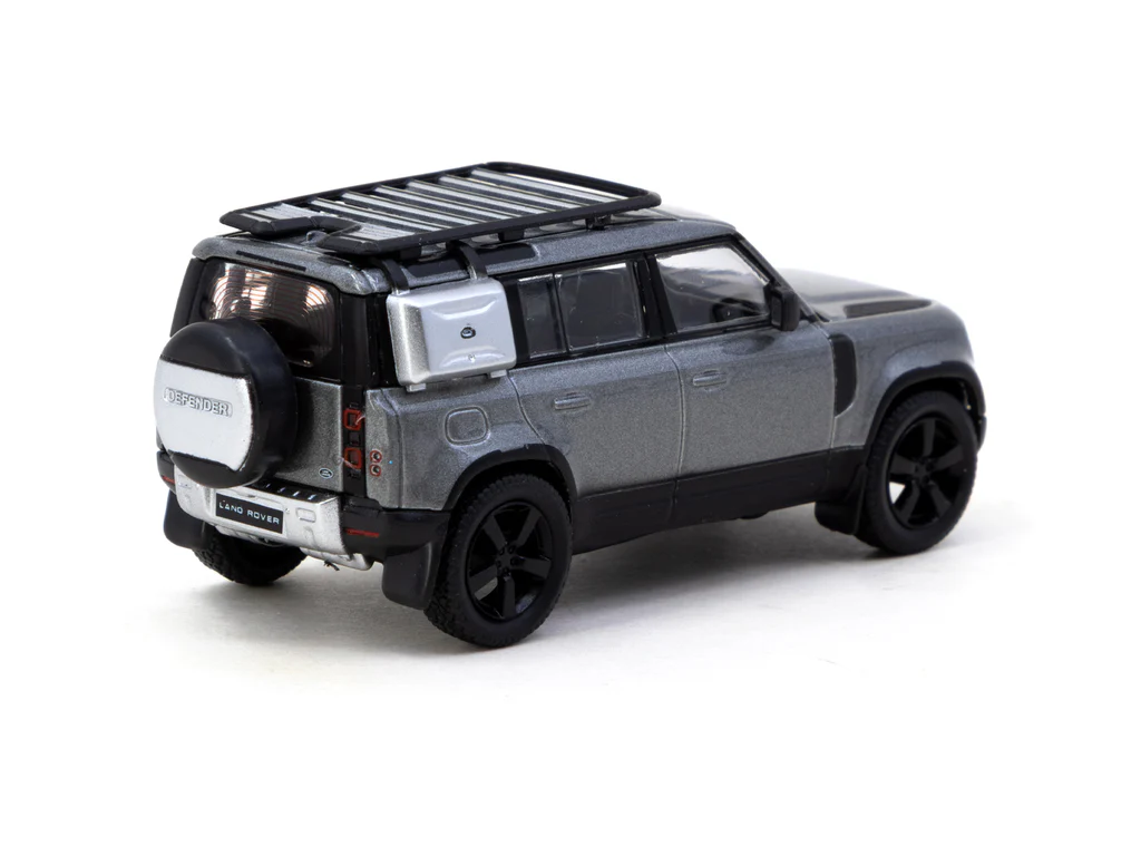 Tarmac Works 1/64 Land Rover Defender 110 Grey Metallic - GLOBAL64 T64G-020-GY - Thumbnail