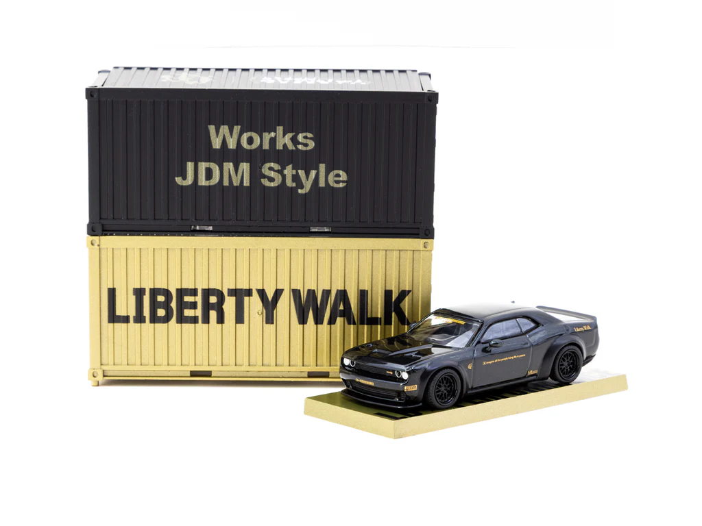 Tarmac Works 1/64 LB-WORKS Dodge Challenger SRT Hellcat Black Metallic - GLOBAL64 T64G-TL039-BK