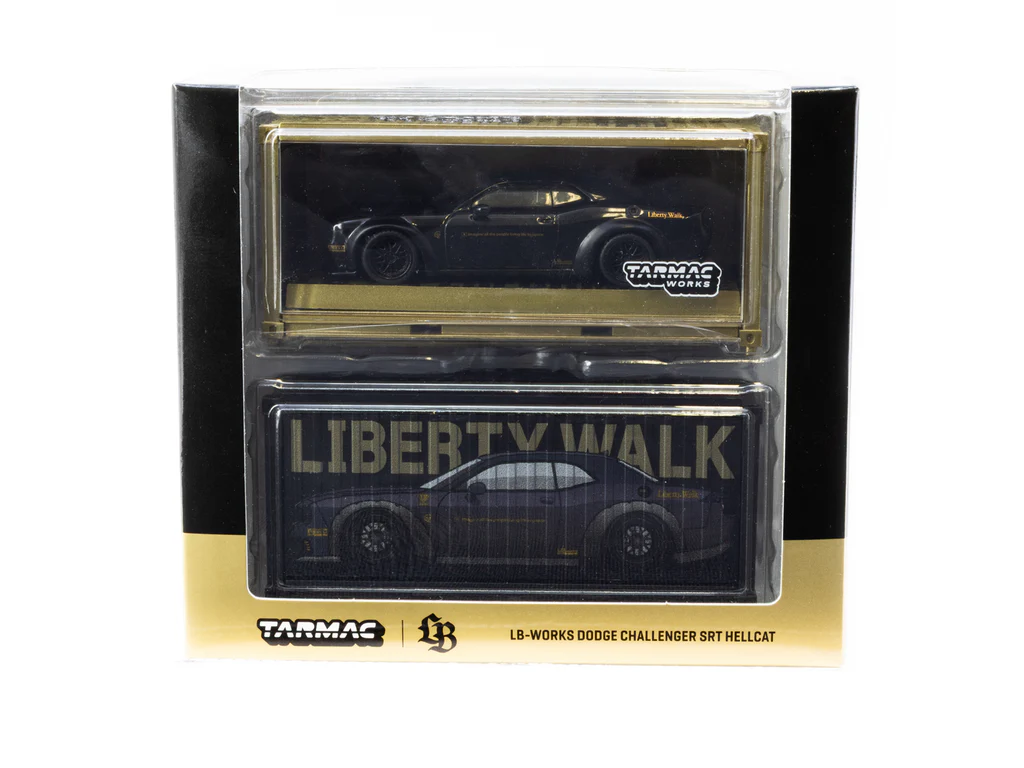 Tarmac Works 1/64 LB-WORKS Dodge Challenger SRT Hellcat Black Metallic - GLOBAL64 T64G-TL039-BK