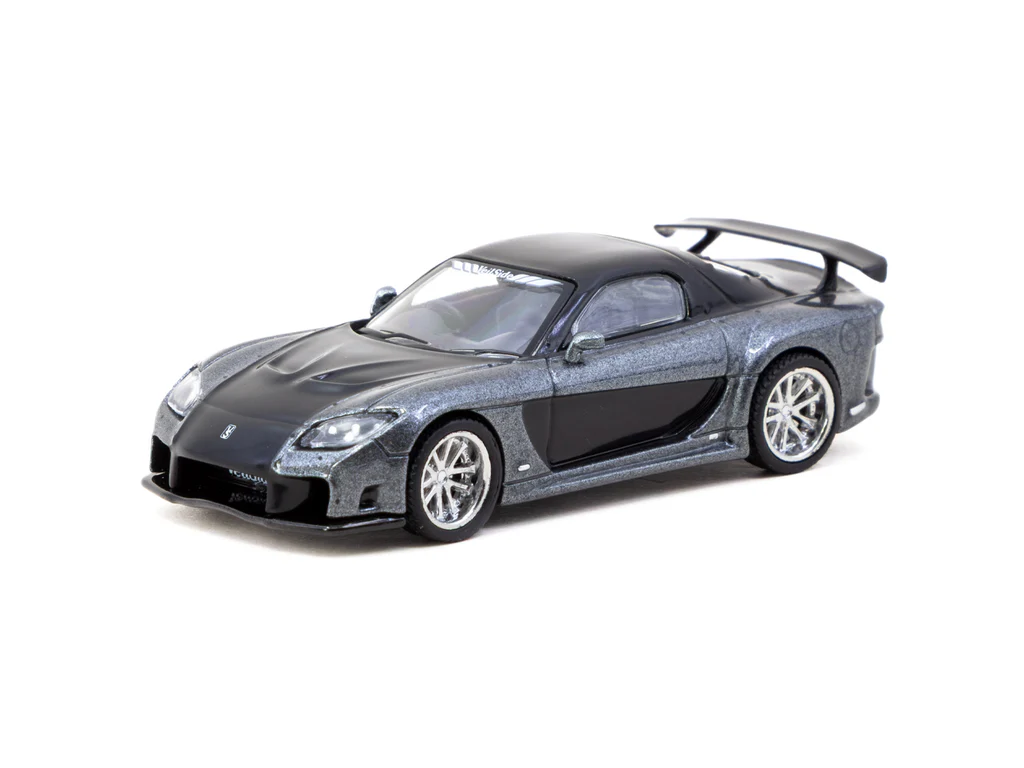 Tarmac Works 1/64 Mazda RX-7 VeilSide Fortune7 Grey Metallic / Black - GLOBAL64 T64G-075-GY - Thumbnail