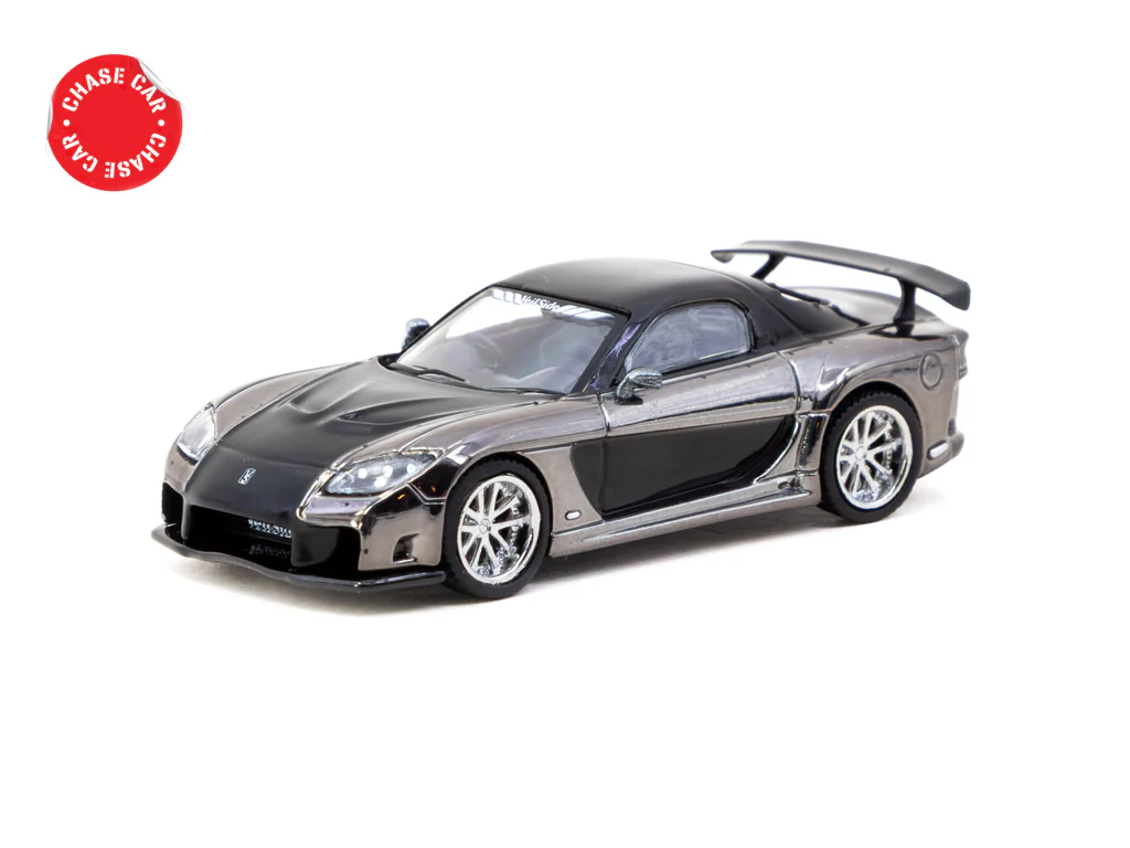 Tarmac Works 1/64 Mazda RX-7 VeilSide Fortune7 Grey Metallic / Black - GLOBAL64 T64G-075-GY - Thumbnail