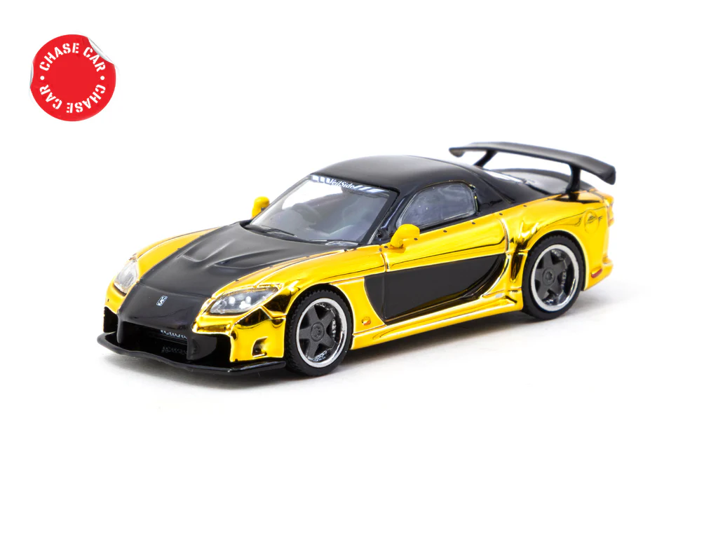 Tarmac Works 1/64 Mazda RX-7 VeilSide Fortune7 Yellow / Black - GLOBAL64 T64G-075-YE