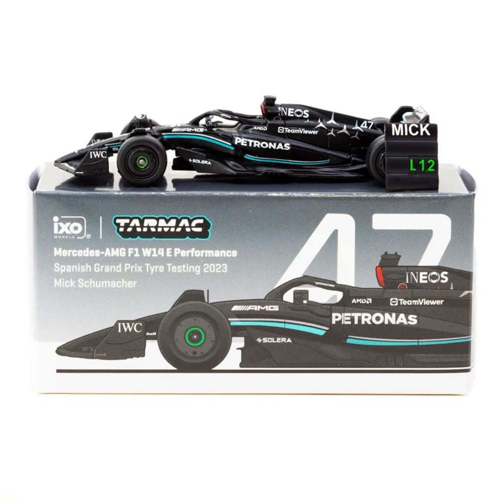 Tarmac Works 1/64 Mercedes-AMG F1 W14 E Performance Spanish Grand Prix Tyre Testing 2023 Mick Schumacher T64G-F064-MS1 - Thumbnail