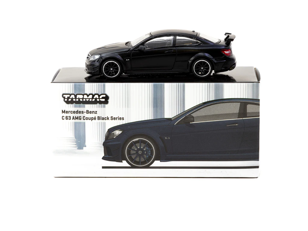 Tarmac Works 1/64 Mercedes-Benz C 63 AMG Coupé Black Series Matte Black - GLOBAL64 T64G-009-MB