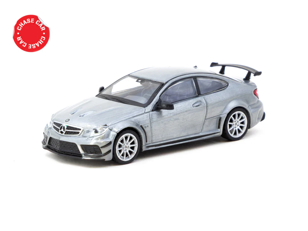 Tarmac Works 1/64 Mercedes-Benz C 63 AMG Coupé Black Series Silver Metallic - GLOBAL64 T64G-009-SL - Thumbnail