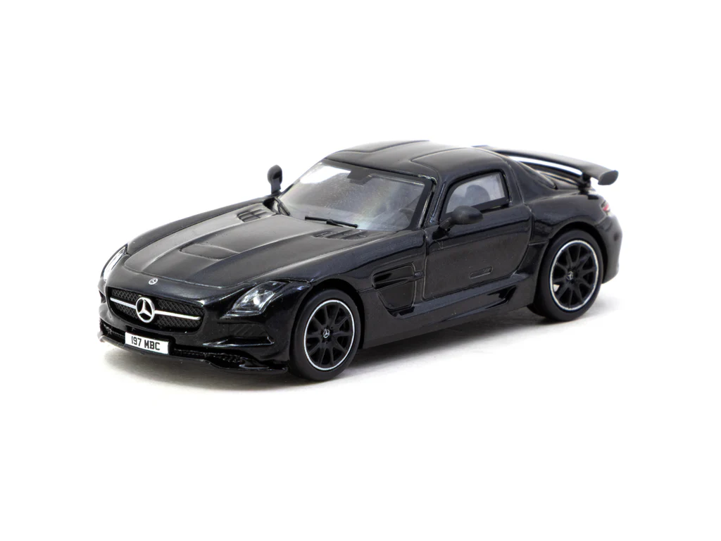 Tarmac Works 1/64 Mercedes-Benz SLS AMG Coupé Black Series Black Metallic - Singapore Special Edition - GLOBAL64 T64G-027-BK - Thumbnail