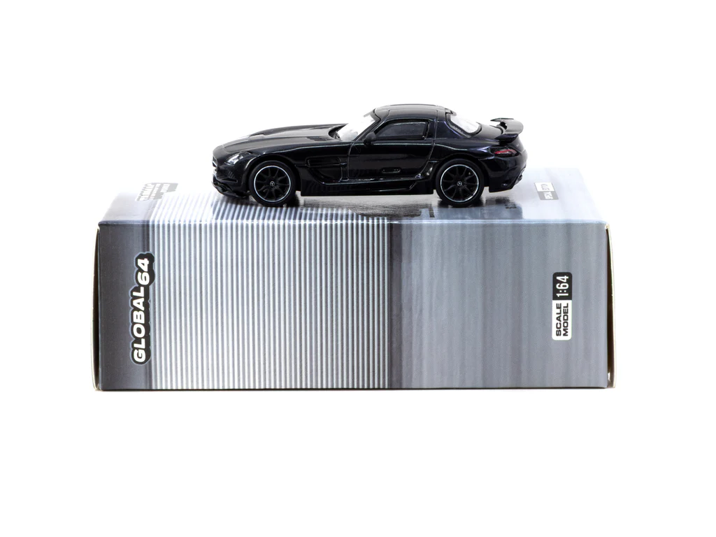 Tarmac Works 1/64 Mercedes-Benz SLS AMG Coupé Black Series Black Metallic - Singapore Special Edition - GLOBAL64 T64G-027-BK - Thumbnail