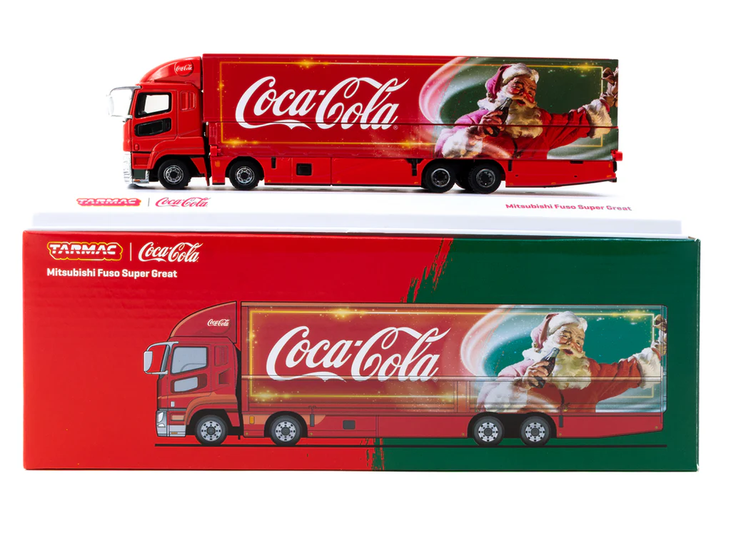 Tarmac Works 1/64 Mitsubishi Fuso Super Great Coca-Cola Santa Truck - TRUCK64 T64T-TL001-CC - Thumbnail