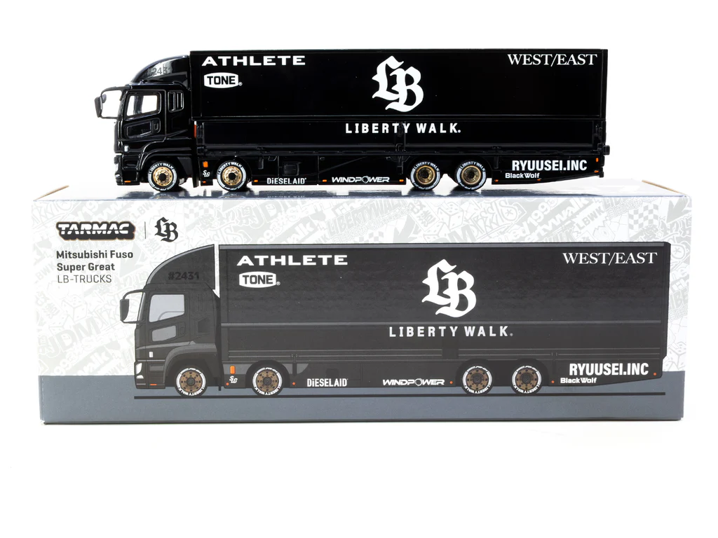 Tarmac Works 1/64 Mitsubishi Fuso Super Great LB-TRUCKS Black - TRUCK64 T64T-TL001-LBB - Thumbnail