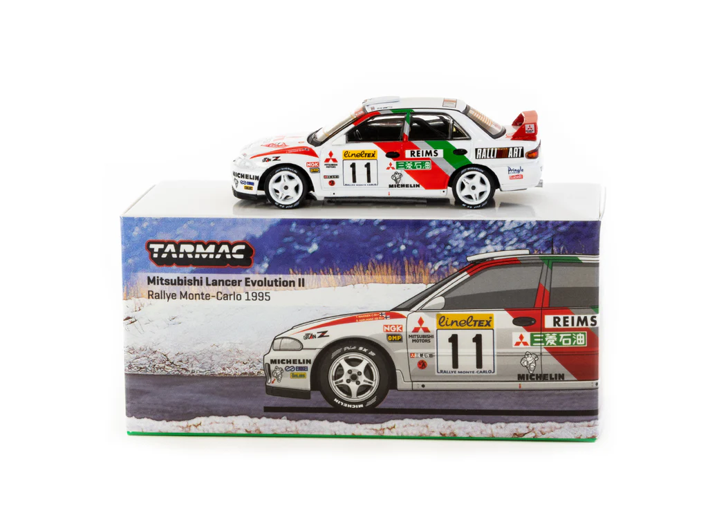 Tarmac Works 1/64 Mitsubishi Lancer Evolution II Rallye Monte-Carlo 1995 #11 GLOBAL64 T64G-049-95MCR11