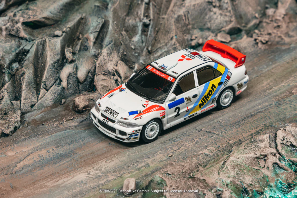 Tarmac Works 1/64 Mitsubishi Lancer Evolution III Hong Kong-Beijing Rally 1995 #2 Winner - GLOBAL64 T64G-050-95HKBR02