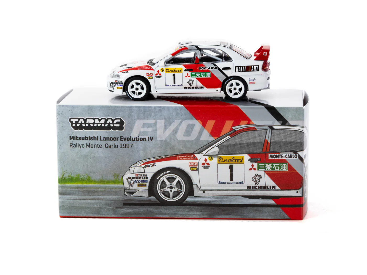 Tarmac Works 1/64 Mitsubishi Lancer Evolution IV Rallye Monte-Carlo 1997 T64G-076-97MCR01
