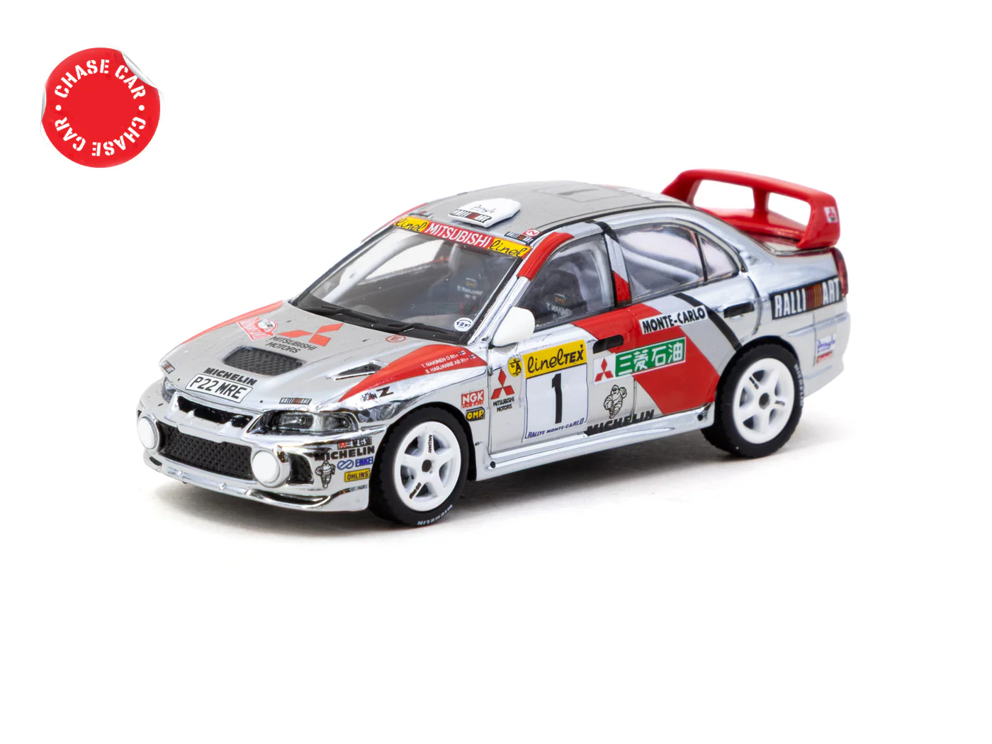 Tarmac Works 1/64 Mitsubishi Lancer Evolution IV Rallye Monte-Carlo 1997 T64G-076-97MCR01 - Thumbnail
