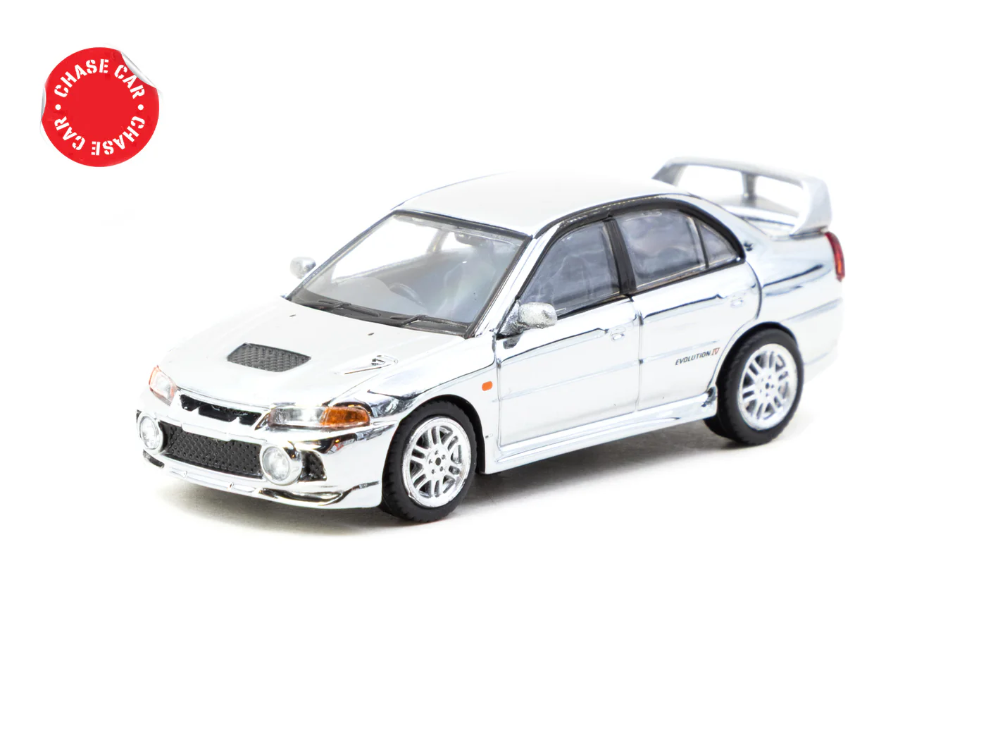 Tarmac Works 1/64 Mitsubishi Lancer GSR Evolution IV Silver with Tarmac Cards - GLOBAL64 T64G-076-SL - Thumbnail
