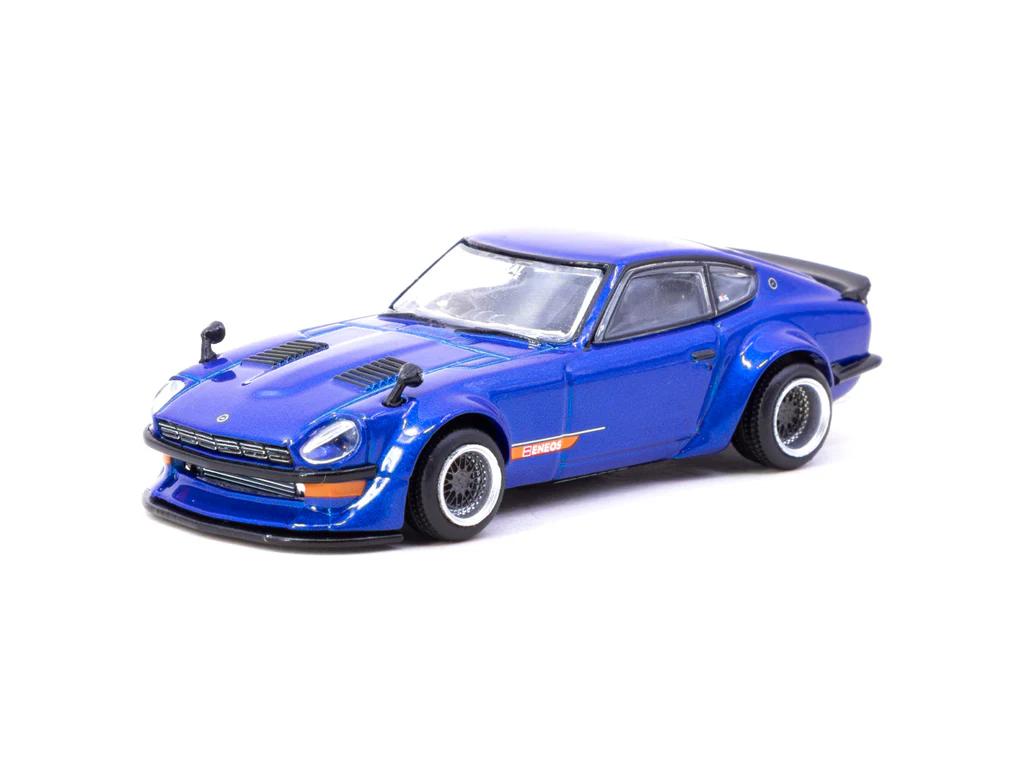 Tarmac Works 1/64 Nissan Fairlady Z S30 Widebody Blue - Designed by Jon Sibal - GLOBAL64 T64G-062-BL - Thumbnail