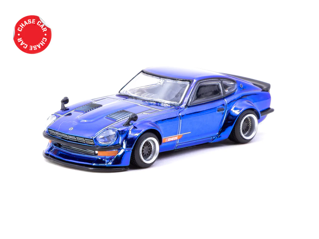 Tarmac Works 1/64 Nissan Fairlady Z S30 Widebody Blue - Designed by Jon Sibal - GLOBAL64 T64G-062-BL - Thumbnail
