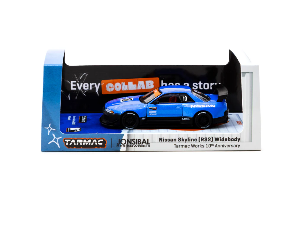 Tarmac Works 1/64 Nissan Skyline (R32) Widebody Tarmac Works 10th Anniversary - Designed by Jon Sibal - GLOBAL64 T64G-061-10TH