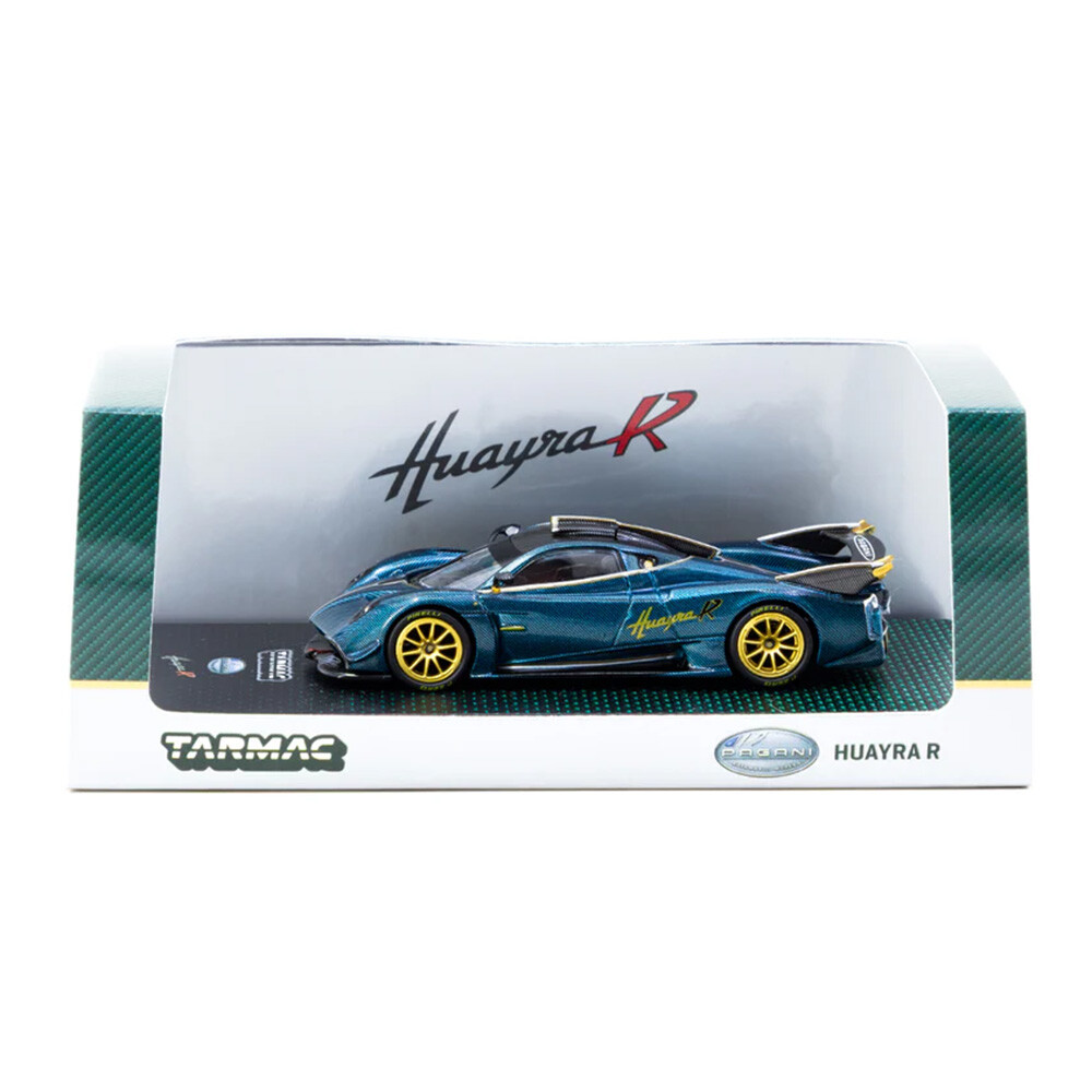 Tarmac Works 1/64 Pagani Huayra R Turquoise Carbon Fiber – USA Special Edition - GLOBAL64 T64G-TL035-TCF - Thumbnail