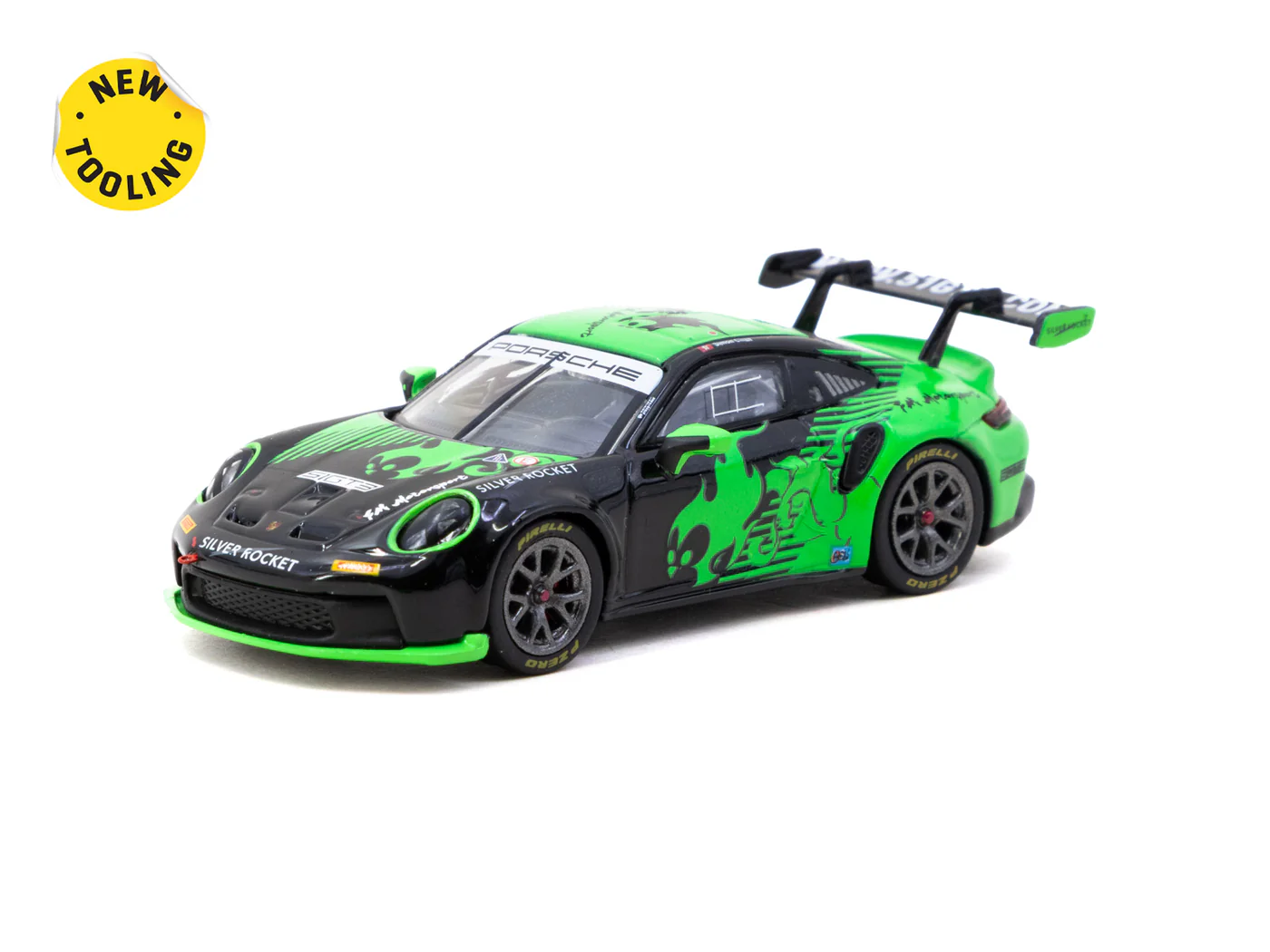 Tarmac Works 1/64 Porsche 911 GT3 Cup (992) Fire Monkey Motorsport - Tarmac Works X iXO Models HOBBY64 T64-093-FMM - Thumbnail