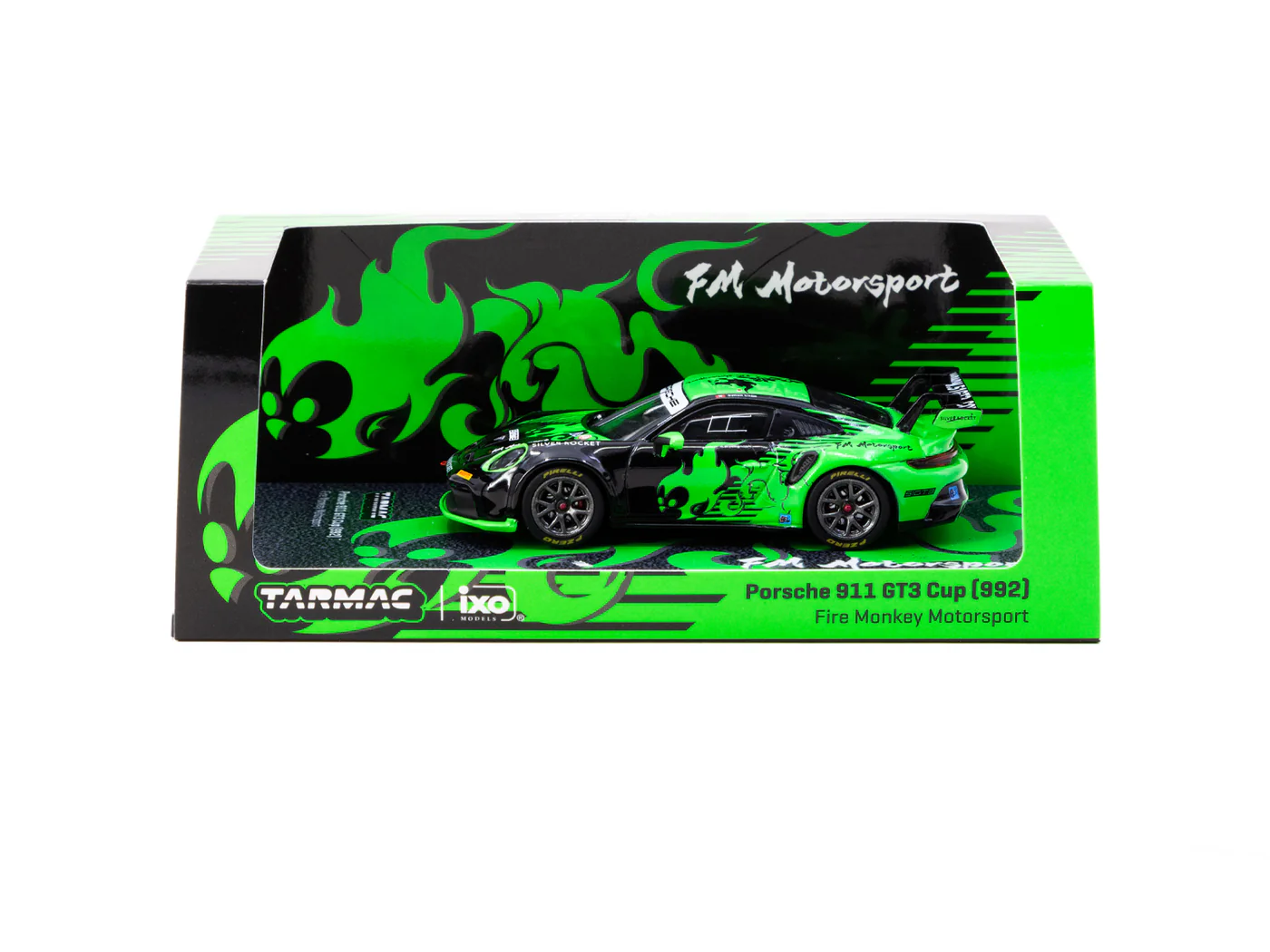 Tarmac Works 1/64 Porsche 911 GT3 Cup (992) Fire Monkey Motorsport - Tarmac Works X iXO Models HOBBY64 T64-093-FMM