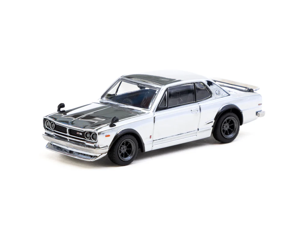 Tarmac Works 1/64 Skyline HT 2000GT-R Silver Chrome - Japan Special Edition - GLOBAL64 T64G-043-SC