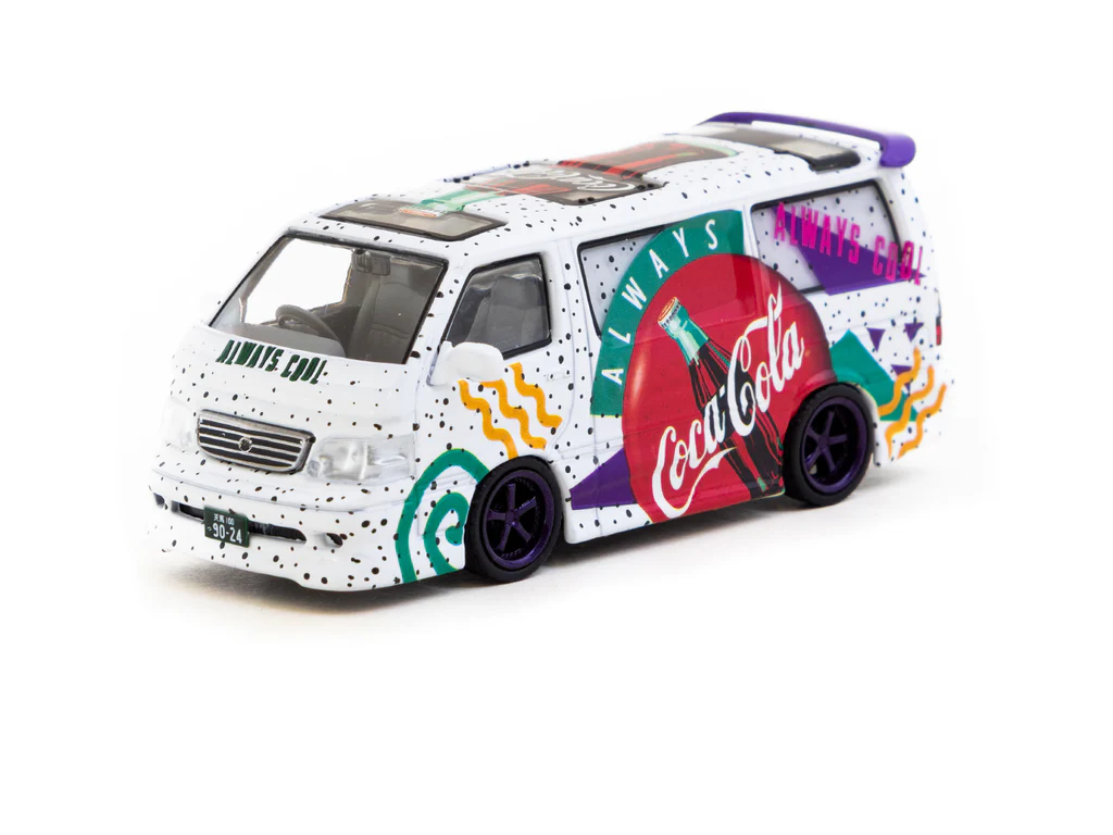 Tarmac Works 1/64 Toyota Hiace Wagon Custom Coca-Cola Delivery Van - HOBBY64 T64-078-CC