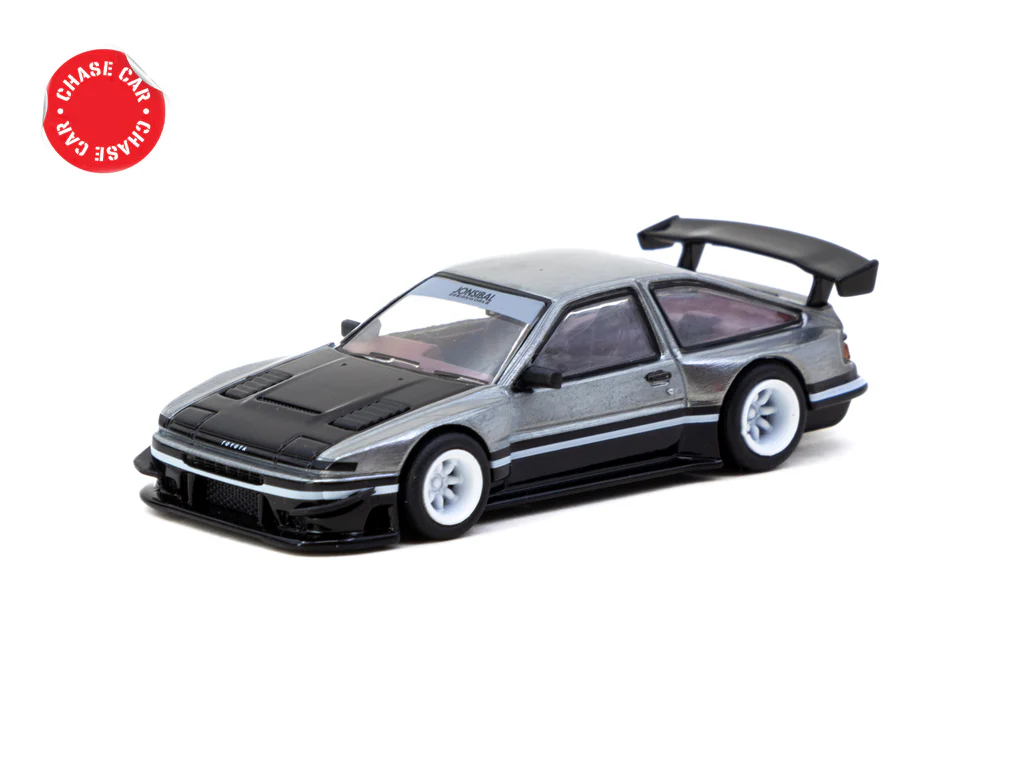 Tarmac Works 1/64 Toyota Sprinter Trueno AE86 Widebody White / Black with Tarmac Cards - GLOBAL64 T64G-060-WB
