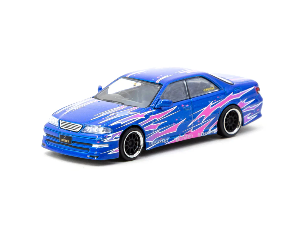 Tarmac Works 1/64 VERTEX Toyota Mark II JZX100 Blue Metallic - GLOBAL64 T64G-024-BL - Thumbnail