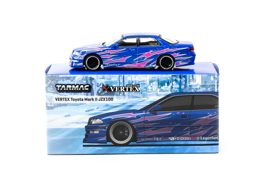 Tarmac Works 1/64 VERTEX Toyota Mark II JZX100 Blue Metallic - GLOBAL64 T64G-024-BL - Thumbnail