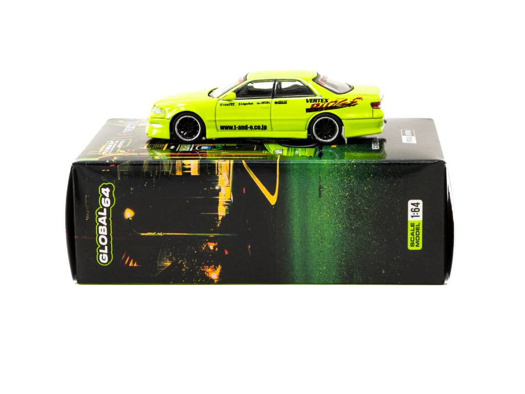 Tarmac Works 1/64 VERTEX Toyota Mark II JZX100 Light Green - Tokyo Auto Salon 2025 Special Edition - GLOBAL64 T64G-024-LG
