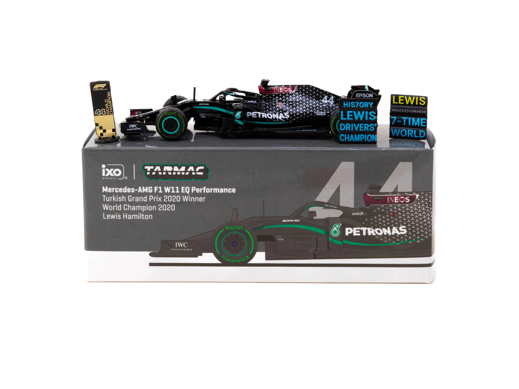 Tarmac Works 1/64 X iXO Models Mercedes-AMG F1 W11 EQ Performance Turkish Grand Prix 2020 #44 Winner World Champion 2020 - Lewis Hamilton - GLOBAL64 - Thumbnail