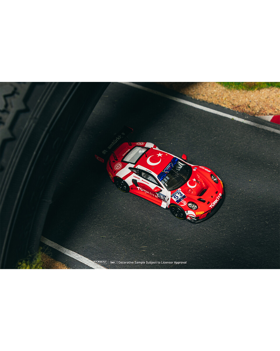 Tarmac Works X Diecast Turkey Porsche 911 GT3 R / FIA Motorsport Games GT Sprint 2024 Winner / Ayhancan Güven (Exclusive) - Thumbnail